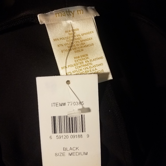 NWT Black Shiny Compression Leggings Size M - Picture 3 of 5